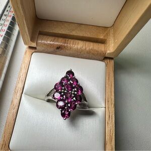 Dazzling Silver and purple Gemstone Ring